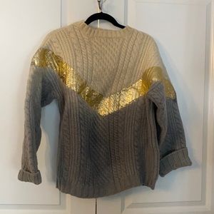 Dip dye sweater with metallic print